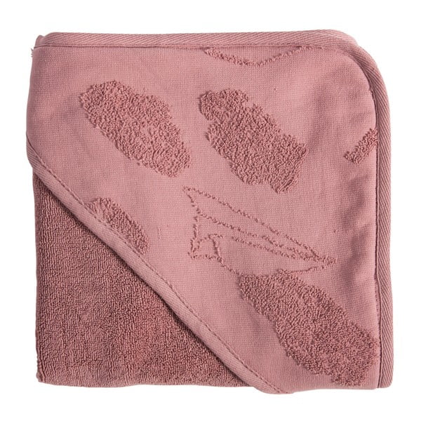 Różowy ręcznik kąpielowy z kapturem Sebra In The Sky