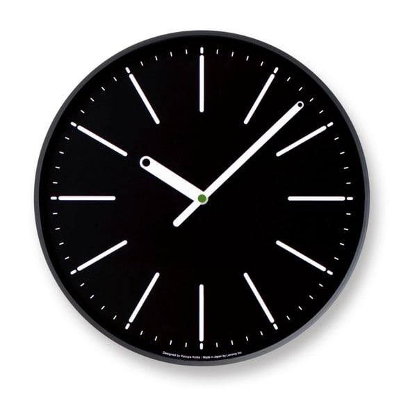 Czarny zegar Lemnos Clock Dot, ⌀ 32,3 cm