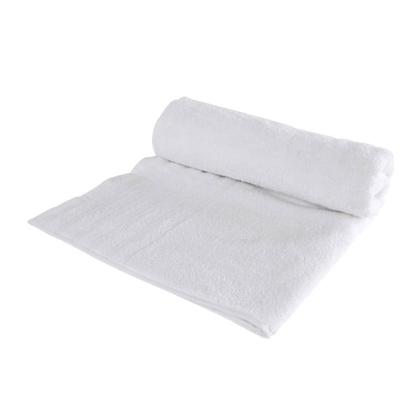 Biały ręcznik kąpielowy z czesanej bawełny Julia, 70x140 cm