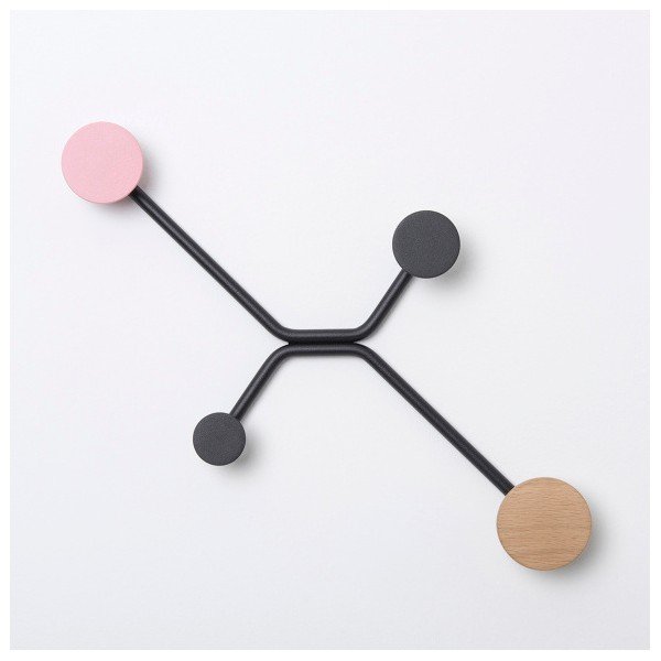 Czarny wieszak ścienny z różowym elementem Gazzda Hook-image-2