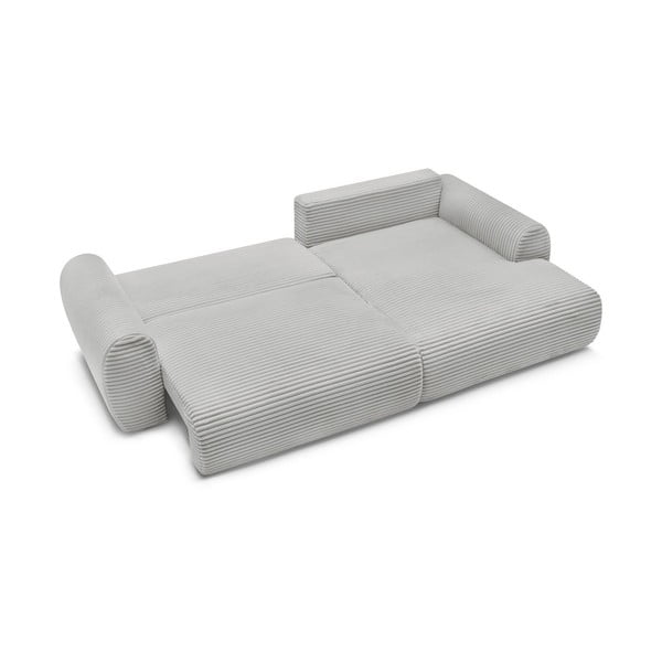 Jasnoszary sztruksowy rozkładany narożnik (prawostronny) Lucien – Bobochic Paris-image-4