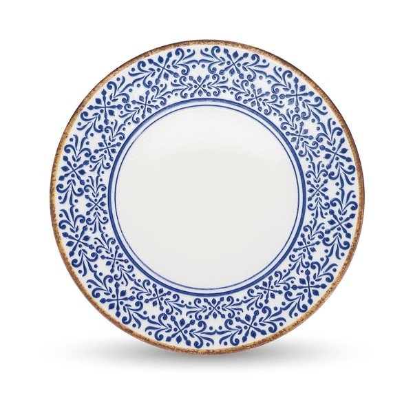 Biały/niebieski porcelanowy talerz do serwowania ø 32 cm Azul – BonBistro