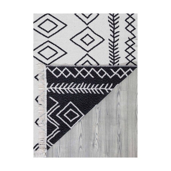 Biało-czarny bawełniany dywan Oyo home Duo, 60 x 100 cm-image-4