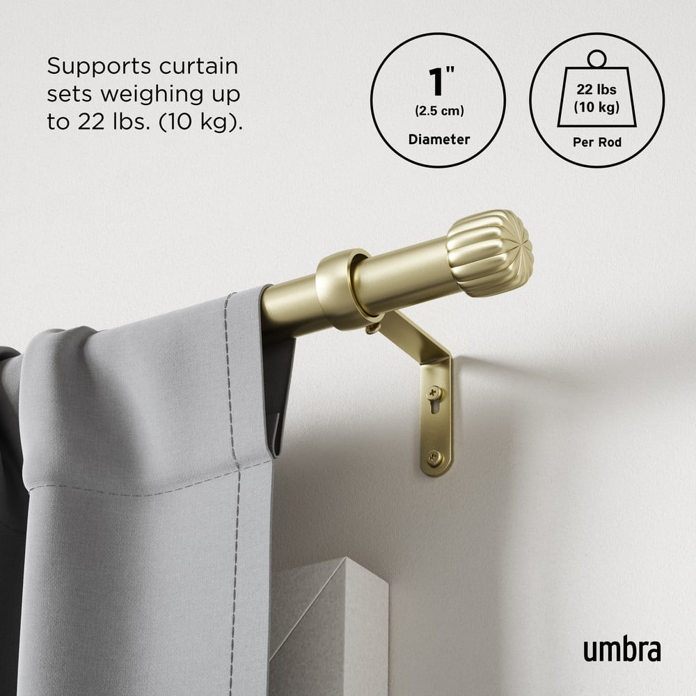 Stalowy regulowany karnisz w kolorze złota 91 - 168 cm Cleo – Umbra (zdjęcie 6)