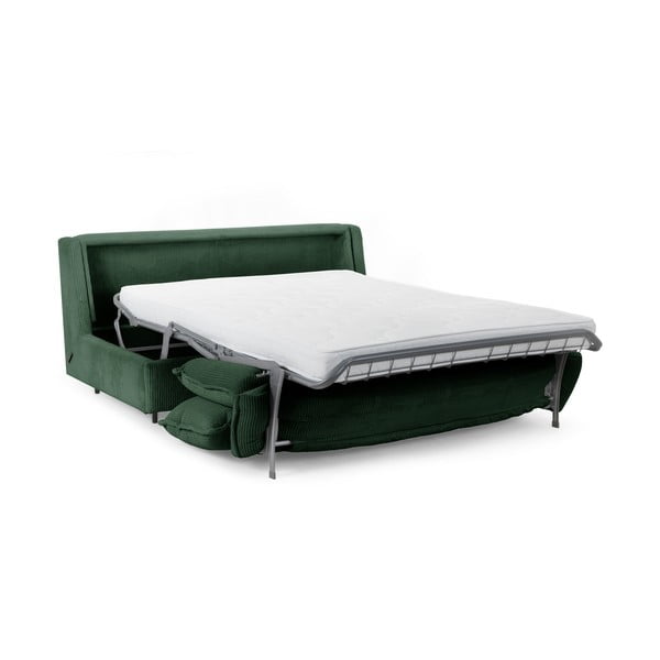 Zielona sztruksowa rozkładana sofa 184 cm Isadora – Bobochic Paris-image-4