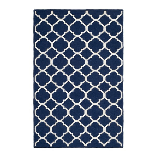 Niebiesko-biały dywan wełniany Safavieh Tahla, 182x121 cm