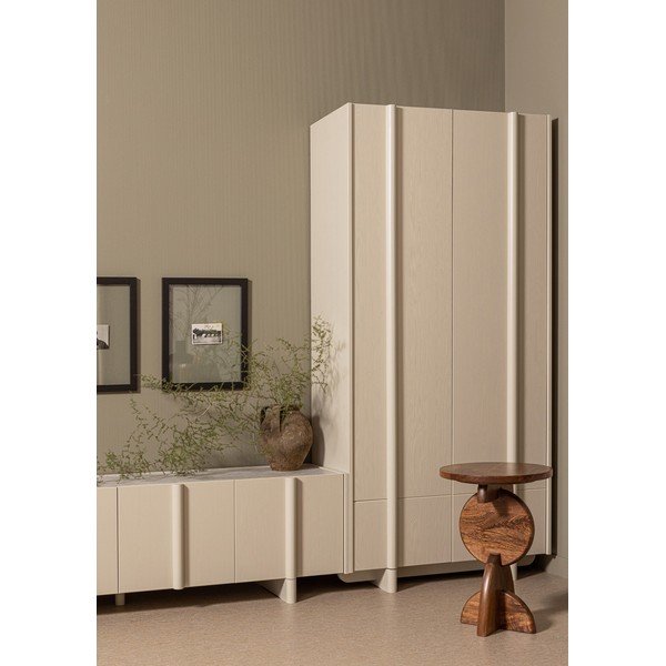 Kremowa szafka modułowa z litego drewna sosnowego 101x210 cm Basu – WOOOD-image-1