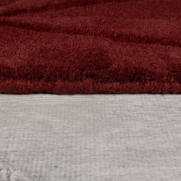 Bordowy wełniany dywan tkany ręcznie 160x230 cm Shard Red – Flair Rugs-image-4