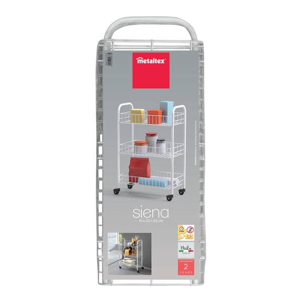 Regał na kółkach z 3 półkami Metaltex Siena-image-2