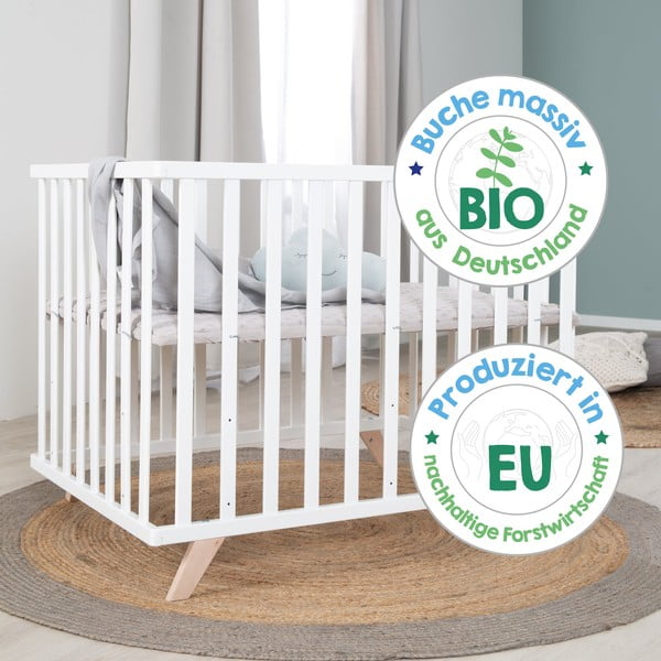 Kojec dla dzieci z litego drewna bukowego z regulowaną wysokością w naturalnym kolorze 75x100 cm Lil Planet – Roba-image-4