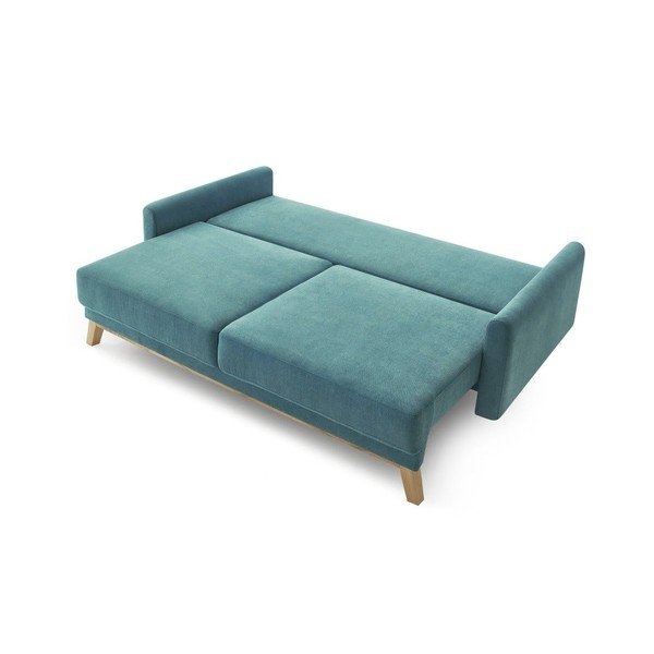 Turkusowa sofa rozkładana Bobochic Paris Balio-image-4