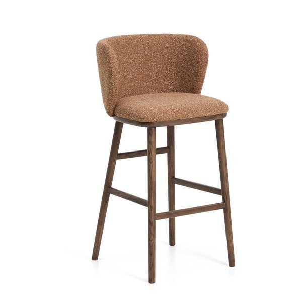 Tapicerowany hoker w kolorze terakoty (wysokość siedziska 75 cm) Ciselia – Kave Home