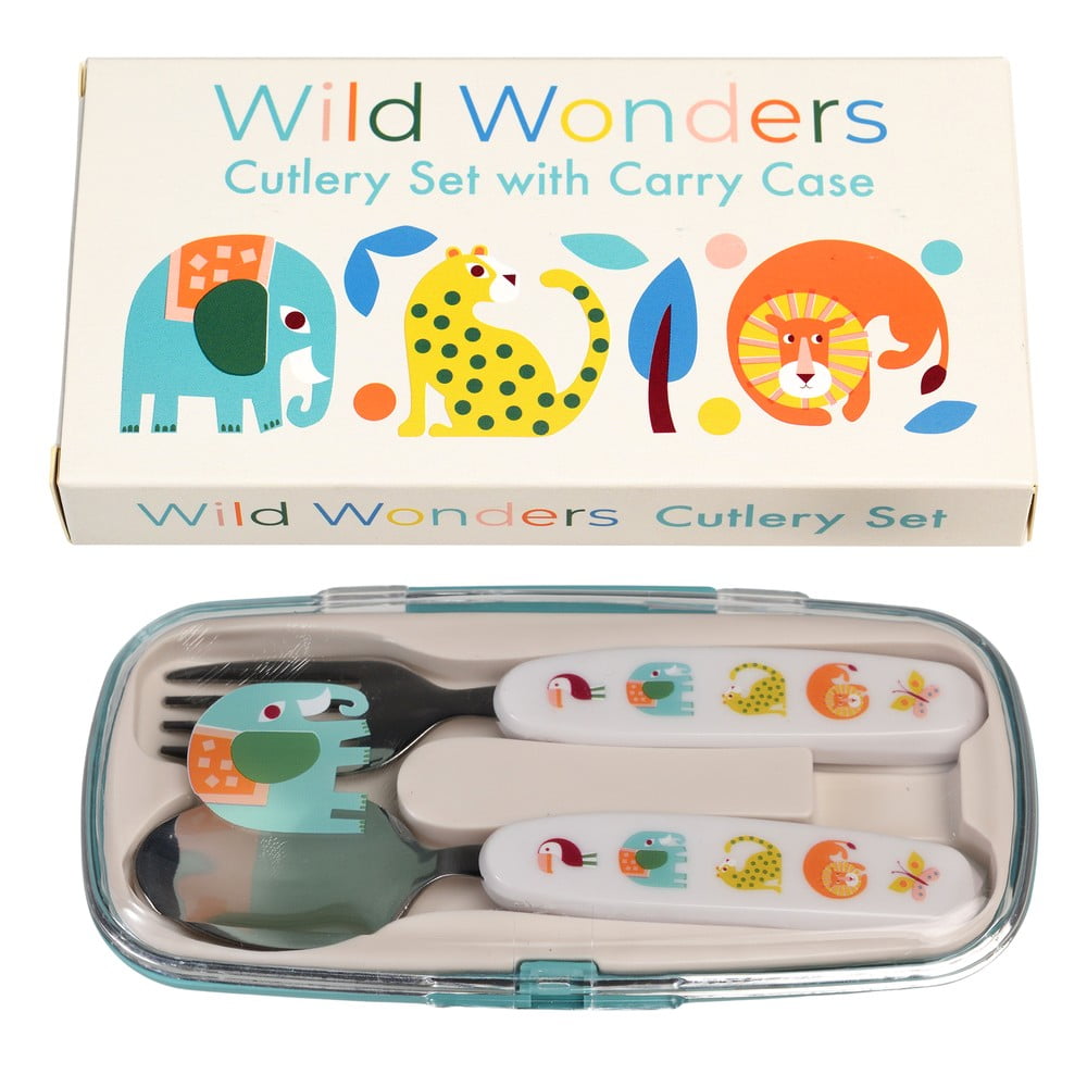 Kremowe sztućce dla dzieci ze stali nierdzewnej 2 szt. Wild Wonders – Rex London (zdjęcie 4)