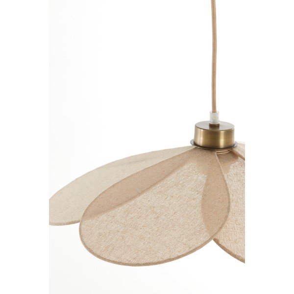 Kremowa lampa wisząca z tekstylnym kloszem Fyano – Light & Living-image-4