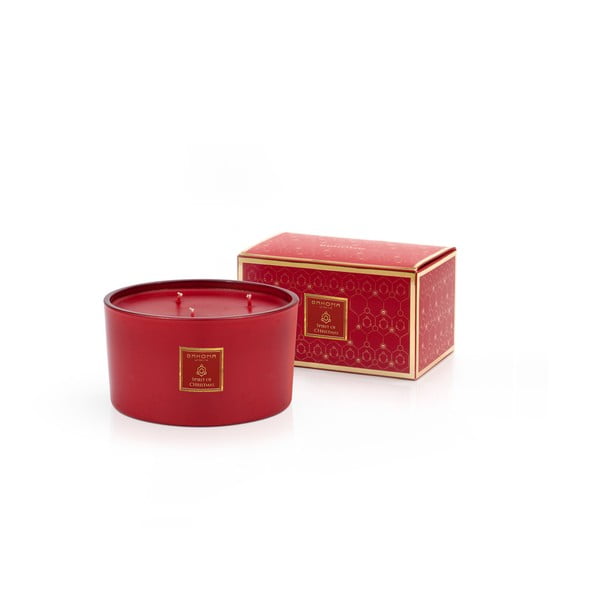 Czerwona świeczka w pojemniku o zapachu goździków i cynamonu Bahoma London Pergio