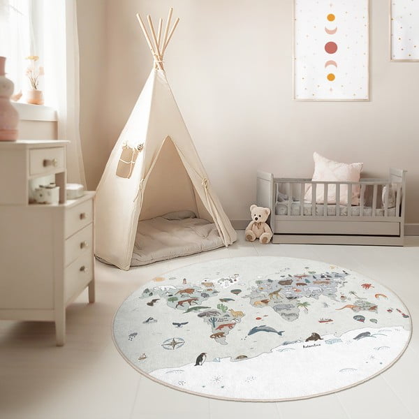 Dziecięcy dywan do zabawy odpowiedni do prania ø100 cm Big World – Mila Home-image-2