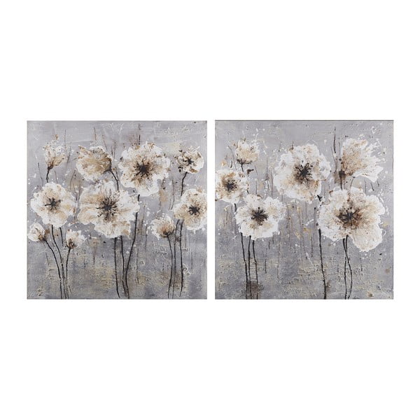 Zestaw 2 obrazów Ixia Flowers, 100x100 cm