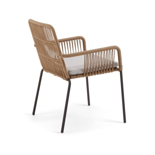 Krzesło ogrodowe ze stalową konstrukcją i sznurkową plecionką Kave Home Samt-image-3