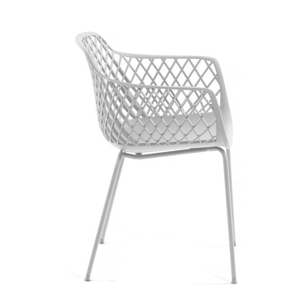 Białe metalowe krzesło ogrodowe Quinn – Kave Home-image-2