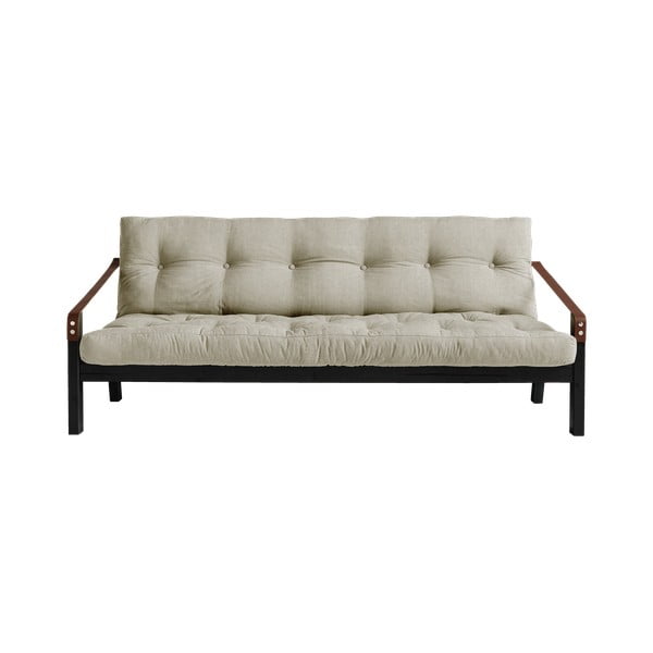 Sofa rozkładana z lnianym obiciem Karup Design Poetry Black/Linen