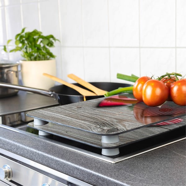 Zestaw 2 szklanych płyt ochronnych na kuchenkę Wenko Heart, 52x30 cm-image-1