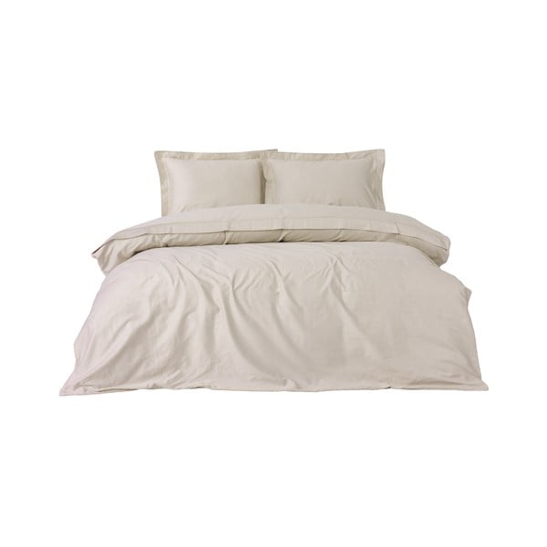 Beżowa pościel dwuosobowa z satyny bawełnianej 240x220 cm Elegant – Mijolnir