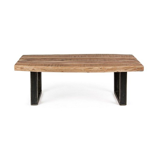 Czarno-naturalny stolik z blatem z drewna akacjowego 70x120 cm Elmer – Bizzotto-image-2