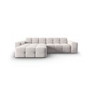 Jasnoszary aksamitny narożnik (lewostronny) Kendal – Micadoni Home