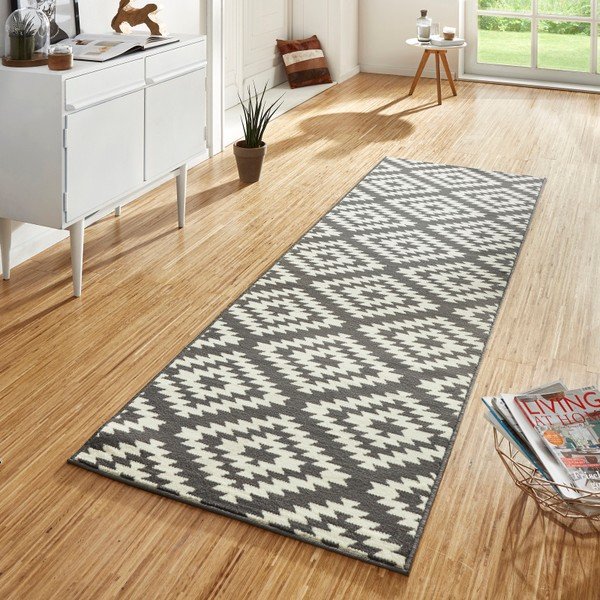 Szaro-biały chodnik Hanse Home Basic Nordic, 80x350 cm-image-1