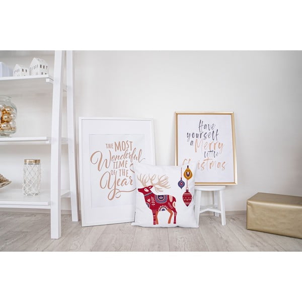 Świąteczna poduszka z poszewką z bawełny Butter Kings Folk, 45x45-image-1