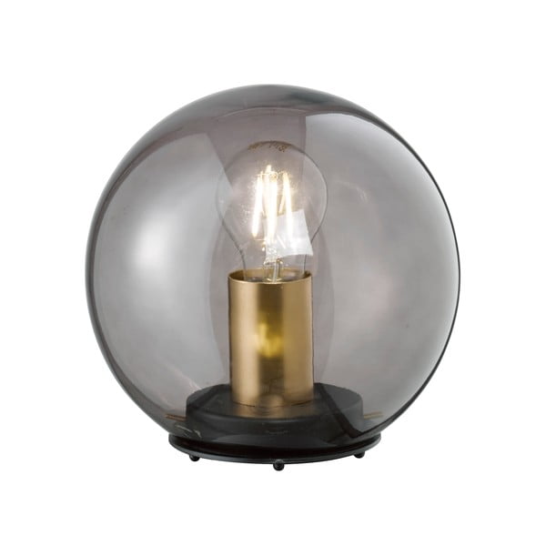 Czarna lampa stołowa ze szklanym kloszem Dini – Fischer & Honsel