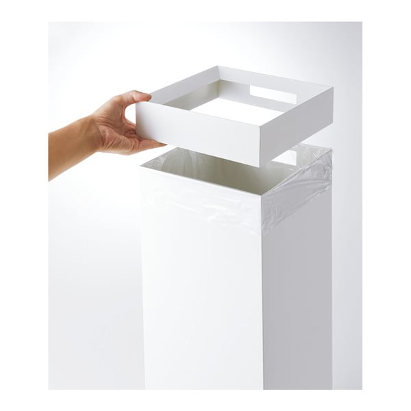 Biały metalowy kosz na śmieci 27 l Tall – YAMAZAKI-image-4