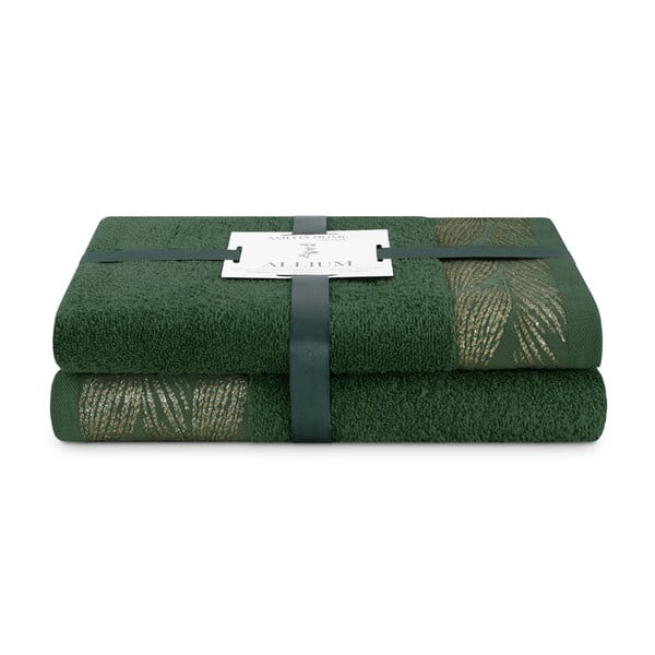 Zielone bawełniane ręczniki zestaw 2 szt. frotte Allium – AmeliaHome