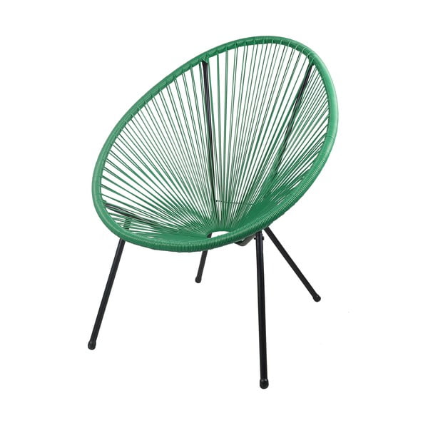 Zielony plastikowy fotel ogrodowy Dalida – Garden Pleasure