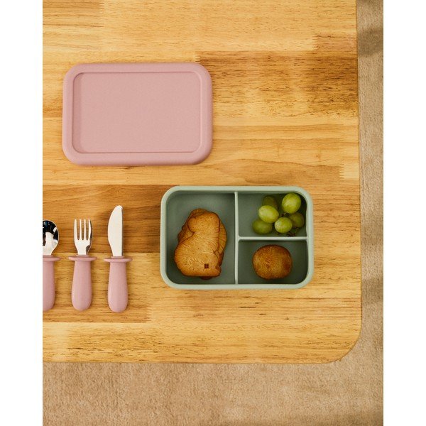 Różowo-turkusowy silikonowy pojemnik śniadaniowy dla dzieci Lili – Kave Home-image-1