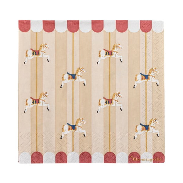 Papierowe serwetki zestaw 20 szt. 33x33 cm Merry-go-round – Bloomingville-image-2