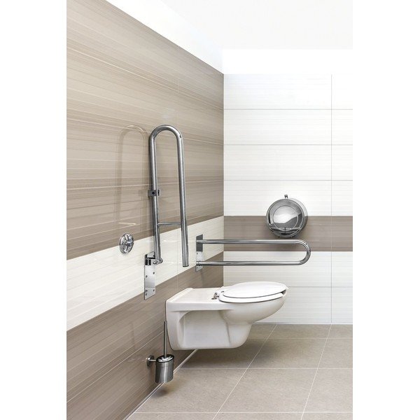 Uchwyt ścienny ze stali nierdzewnej do łazienki 62 cm Handicap – Sapho-image-1