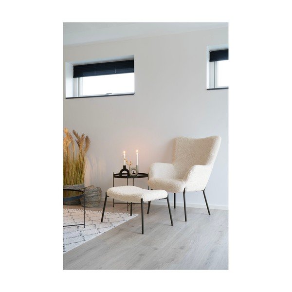 Kremowy podnóżek z imitacji futra Glasgow – House Nordic-image-4