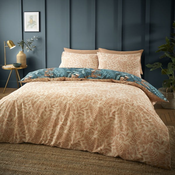 Zielono-brązowa pościel dwuosobowa 230x220 cm Tropic Tiger Leaf – Catherine Lansfield-image-2