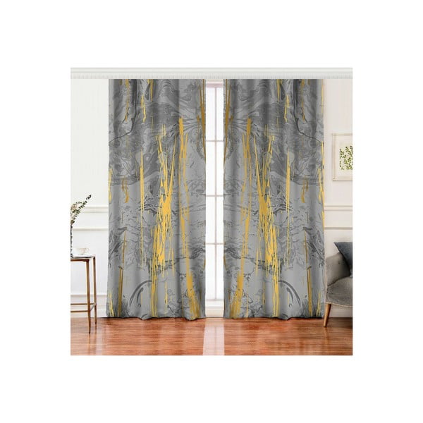 Szaro-złote zasłony zestaw 2 szt. 140x260 cm – Mila Home-image-2