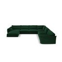 Ciemnozielony aksamitny narożnik (prawostronny/w kształcie litery U) Vanda – Mazzini Sofas
