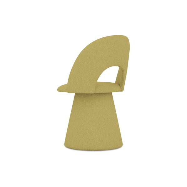 Żółty tapicerowany fotel jadalniany Kalo – Makamii-image-4