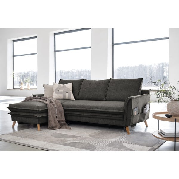 Ciemnoszary rozkładany narożnik (lewostronny) Charming Charlie – Miuform-image-3