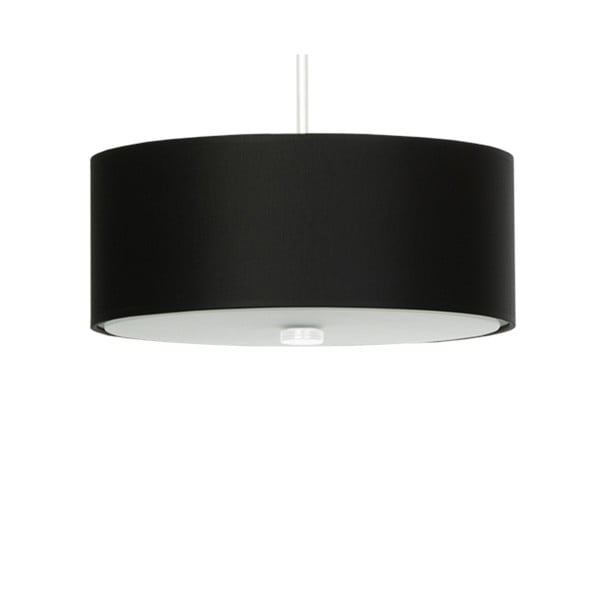 Czarna lampa wisząca z tekstylnym kloszem ø 30 cm Herra – Nice Lamps