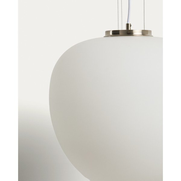 Biała lampa wisząca ze szklanym kloszem ø 25 cm Ardali – Kave Home-image-4