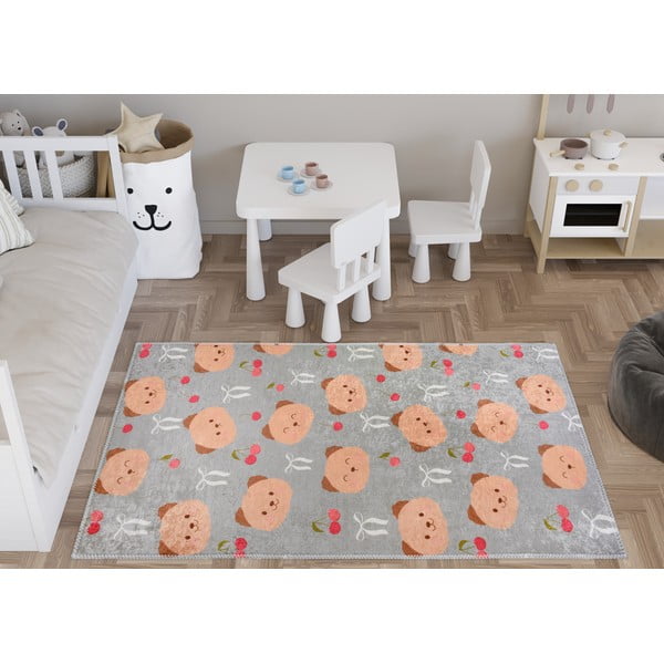 Szaro-brązowy dywan dziecięcy odpowiedni do prania 160x230 cm Cute Teddies – Vitaus-image-1