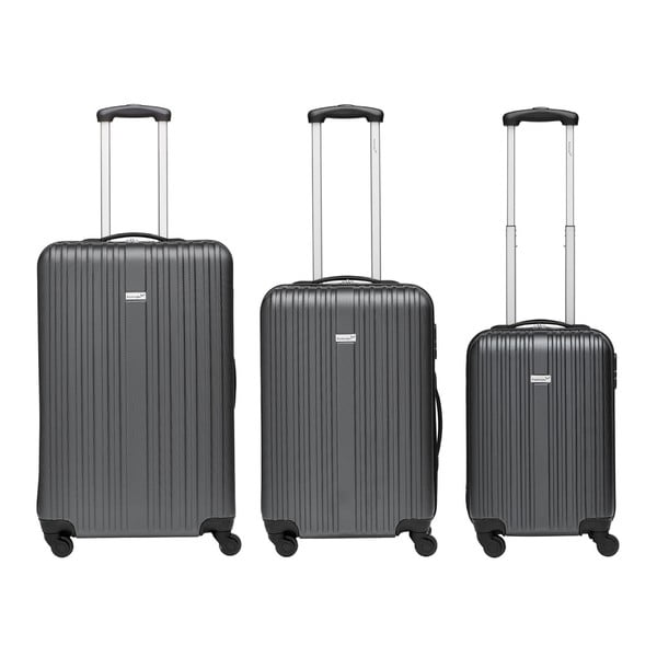 Zestaw 3 szarych walizek podróżnych Packenger Travel