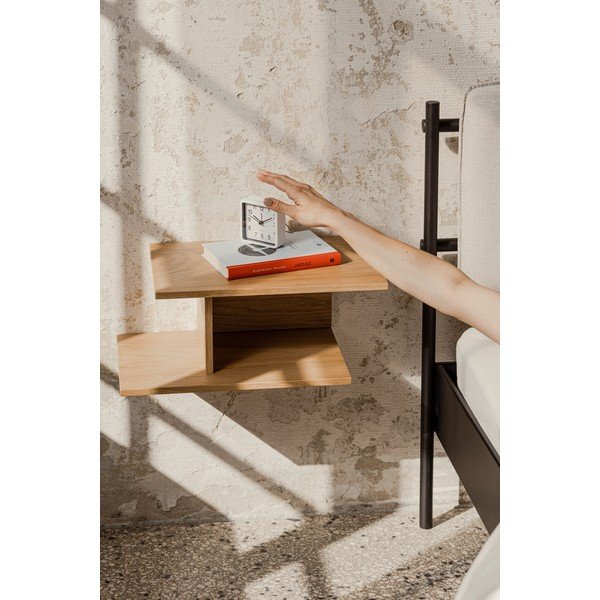 Szafka nocna w dekorze dębu wisząca/z półką w naturalnym kolorze Tann – noo.ma-image-2