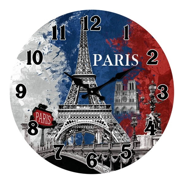 Szklany zegar W Paryżu, 38 cm