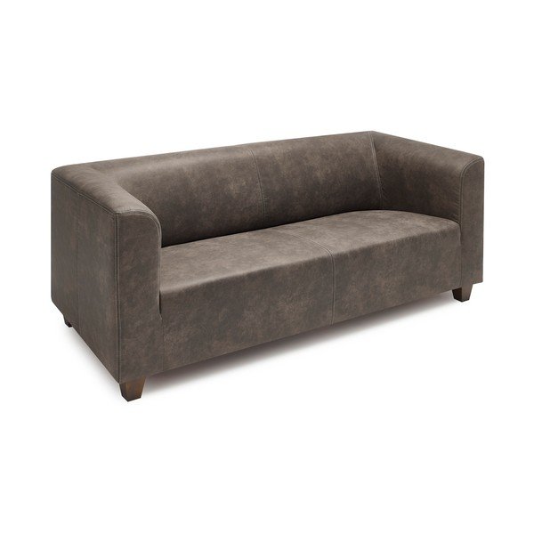 Ciemnobrązowa sofa 3-osobowa Bobochic Paris Django Preston-image-1
